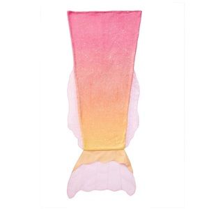 Little Mermaid Pink Orange Ombré Mermaid Tail Blanket Throw NWOT